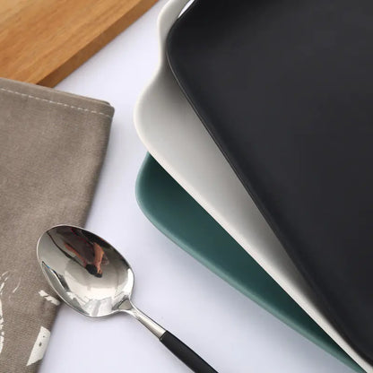 Double Handle Baking Dish, Home Ceramic Snack Plate